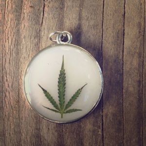 Real Cannabis Leaf Necklace